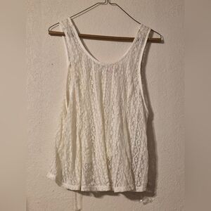 Candie's Cream Lace Tank Top
